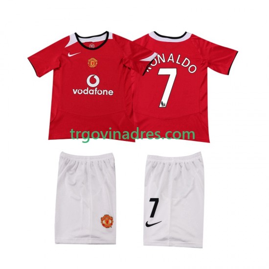 Dječji Domaći Dres Manchester United Cristiano Ronaldo 7 Retro 2004 2006 s Kratkih Rukava Dječji Domaći Dres Manchester United Cristiano Ronaldo 7 Retro 2004 2006 s Kratkih Rukava