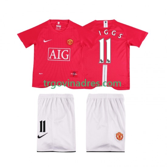 Dječji Domaći Dres Manchester United GIGGS 11 Retro Premier League 2007 2008 s Kratkih Rukava Dječji Domaći Dres Manchester United GIGGS 11 Retro Premier League 2007 2008 s Kratkih Rukava