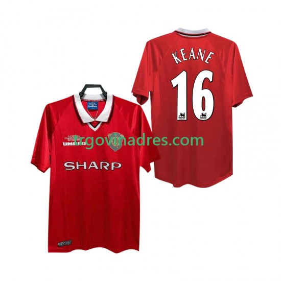 Muški Domaći Dres Manchester United Keane 16 Retro 2000 1999 s Kratkih Rukava Muški Domaći Dres Manchester United Keane 16 Retro 2000 1999 s Kratkih Rukava
