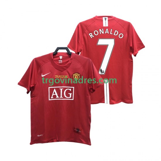 Muški Domaći Dres Manchester United RONALDO 7 Retro 2007 2008 s Kratkih Rukava Muški Domaći Dres Manchester United RONALDO 7 Retro 2007 2008 s Kratkih Rukava