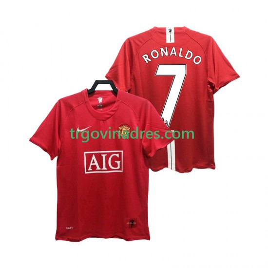 Muški Domaći Dres Manchester United RONALDO 7 Retro Premier League 2007 2008 s Kratkih Rukava Muški Domaći Dres Manchester United RONALDO 7 Retro Premier League 2007 2008 s Kratkih Rukava