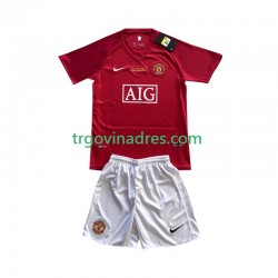 Dječji Domaći Dres Manchester United Retro Champion League 2007 s Kratkih Rukava Dječji Domaći Dres Manchester United Retro Champion League 2007 s Kratkih Rukava