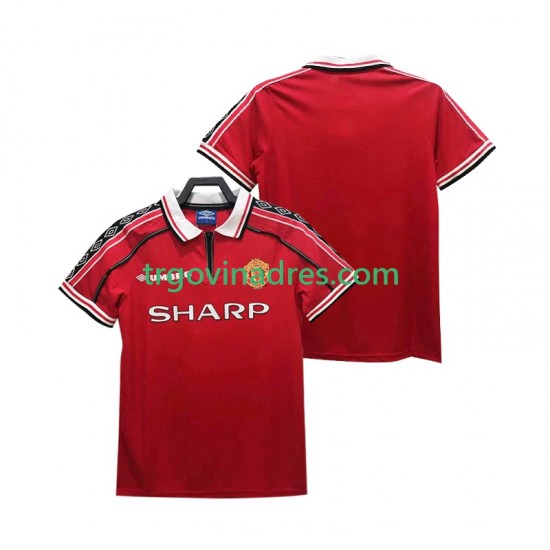 Muški Domaći Dres Manchester United Retro 1998 1999 s Kratkih Rukava Muški Domaći Dres Manchester United Retro 1998 1999 s Kratkih Rukava