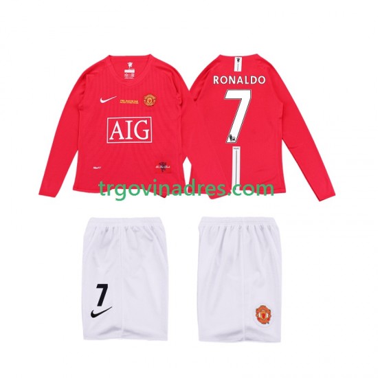 Dječji Domaći Dres Manchester United Ronaldo 7 Retro Premier League 2009 2008 s Dugim Rukavima Dječji Domaći Dres Manchester United Ronaldo 7 Retro Premier League 2009 2008 s Dugim Rukavima