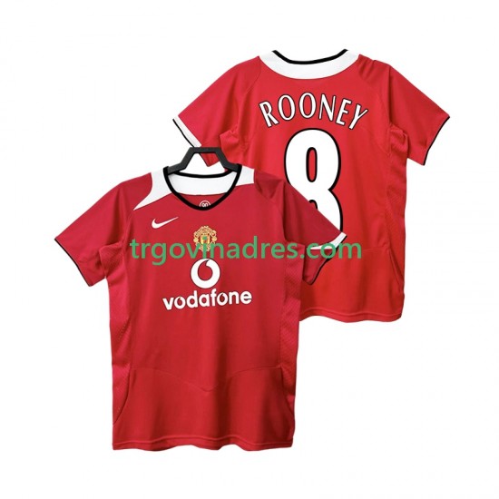 Muški Domaći Dres Manchester United Rooney 8 Retro 2005 2006 s Kratkih Rukava Muški Domaći Dres Manchester United Rooney 8 Retro 2005 2006 s Kratkih Rukava