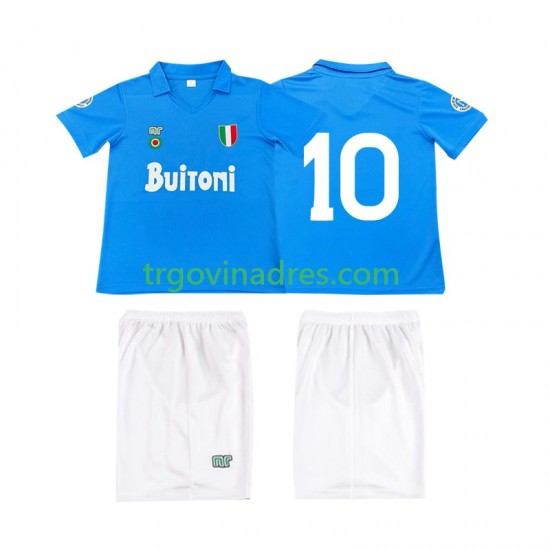 Dječji Domaći Dres Napoli 10 Retro 1987 1988 s Kratkih Rukava Dječji Domaći Dres Napoli 10 Retro 1987 1988 s Kratkih Rukava