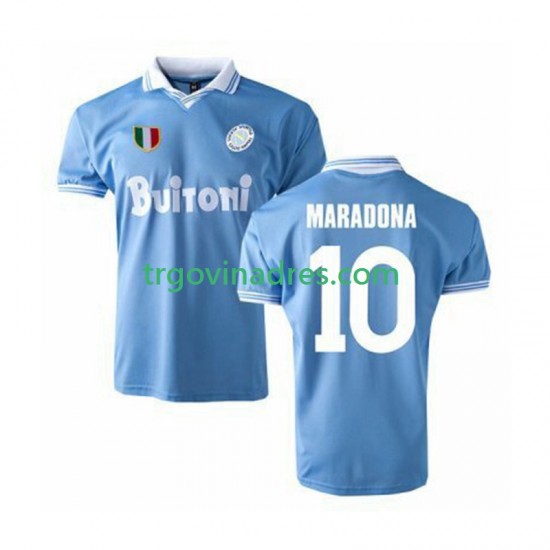 Muški Domaći Dres Napoli MARADONA 10 Retro 1986 s Kratkih Rukava Muški Domaći Dres Napoli MARADONA 10 Retro 1986 s Kratkih Rukava