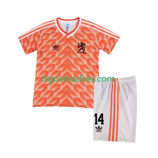 Dječji Domaći Dres Nizozemska Cruyff 14 Retro 1988 s Kratkih Rukava