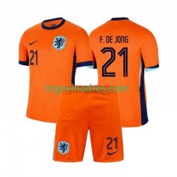 Dječji Domaći Dres Nizozemska Frenkie de Jong 21 Euro 2024 s Kratkih Rukava