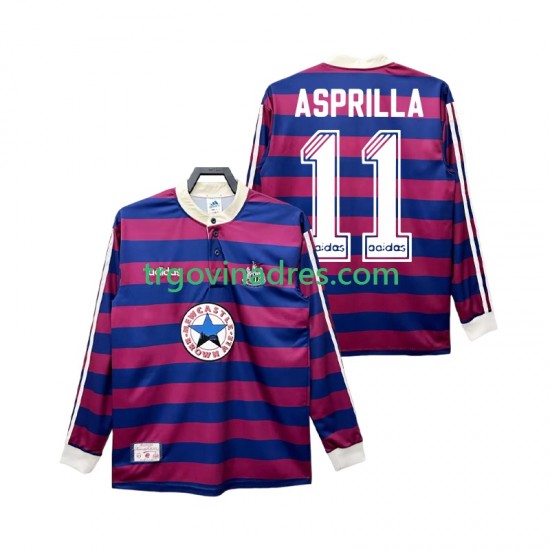 Muški Gostujući Dres Newcastle United ASPRILLA 11 Retro 1995 1997 s Dugim Rukavima