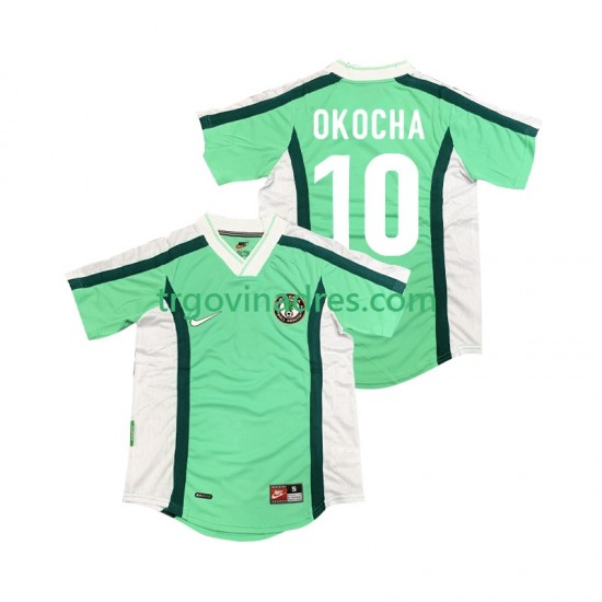 Muški Domaći Dres Nigerija OKOCHA 10 Retro 1998 s Kratkih Rukava Muški Domaći Dres Nigerija OKOCHA 10 Retro 1998 s Kratkih Rukava
