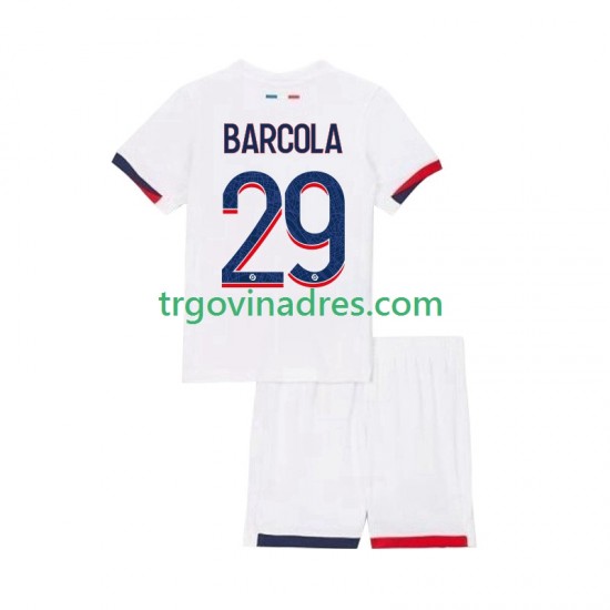 Dječji Gostujući Dres Paris Saint-Germain Bradley Barcola 29 2024-2025 s Kratkih Rukava Dječji Gostujući Dres Paris Saint-Germain Bradley Barcola 29 2024-2025 s Kratkih Rukava