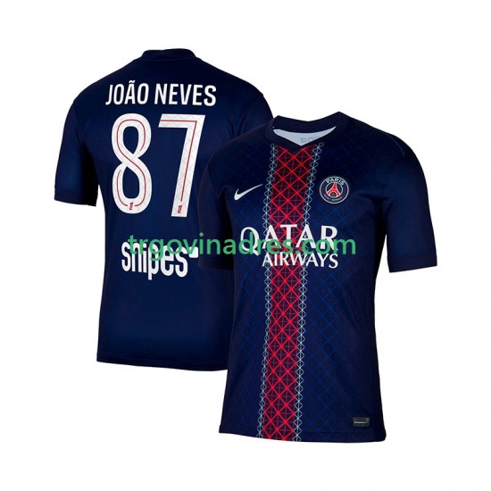 Muški Domaći Dres Paris Saint-Germain Joao Neves 87 2025-2026 s Kratkih Rukava Muški Domaći Dres Paris Saint-Germain Joao Neves 87 2025-2026 s Kratkih Rukava