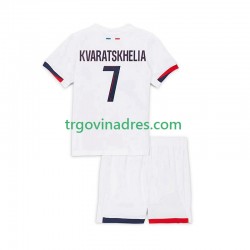 Dječji Gostujući Dres Paris Saint-Germain Khvicha Kvaratskhelia 7 2025-2026 s Kratkih Rukava