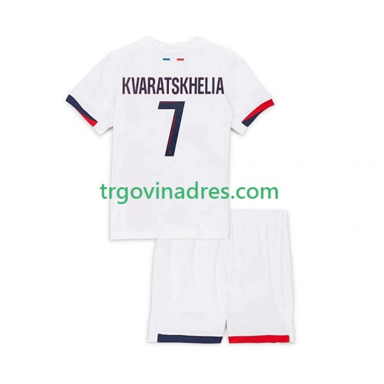 Dječji Gostujući Dres Paris Saint-Germain Khvicha Kvaratskhelia 7 2025-2026 s Kratkih Rukava Dječji Gostujući Dres Paris Saint-Germain Khvicha Kvaratskhelia 7 2025-2026 s Kratkih Rukava