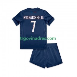 Dječji Domaći Dres Paris Saint-Germain Khvicha Kvaratskhelia 7 2024-2025 s Kratkih Rukava