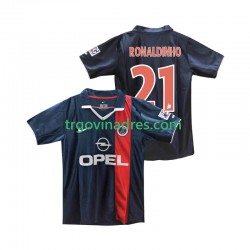Muški Domaći Dres Paris Saint-Germain RONALDINHO 21 Retro 2001 2002 s Kratkih Rukava Muški Domaći Dres Paris Saint-Germain RONALDINHO 21 Retro 2001 2002 s Kratkih Rukava