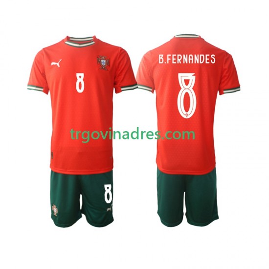 Dječji Domaći Dres Portugal Bruno Fernandes 8 2025-2026 s Kratkih Rukava