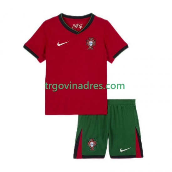 Dječji Domaći Dres Portugal Euro 2024 s Kratkih Rukava Dječji Domaći Dres Portugal Euro 2024 s Kratkih Rukava