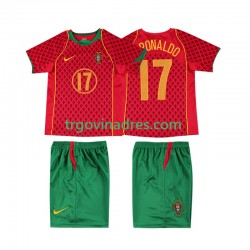 Dječji Domaći Dres Portugal Cristiano Ronaldo 17 Retro 2004 s Kratkih Rukava Dječji Domaći Dres Portugal Cristiano Ronaldo 17 Retro 2004 s Kratkih Rukava