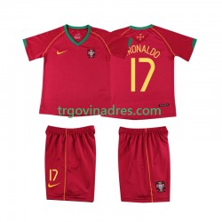 Dječji Domaći Dres Portugal Cristiano Ronaldo 17 Retro 2006 s Kratkih Rukava Dječji Domaći Dres Portugal Cristiano Ronaldo 17 Retro 2006 s Kratkih Rukava