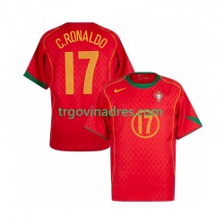Muški Domaći Dres Portugal Cristiano Ronaldo 17 Retro 2004 s Kratkih Rukava Muški Domaći Dres Portugal Cristiano Ronaldo 17 Retro 2004 s Kratkih Rukava