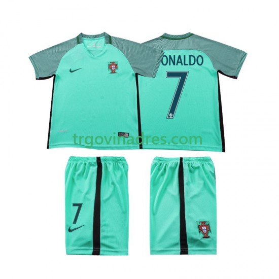 Dječji Gostujući Dres Portugal Cristiano Ronaldo 7 Retro 2016 s Kratkih Rukava