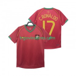 Muški Domaći Dres Portugal Crstiano Ronaldo 17 Retro 2006 s Kratkih Rukava Muški Domaći Dres Portugal Crstiano Ronaldo 17 Retro 2006 s Kratkih Rukava