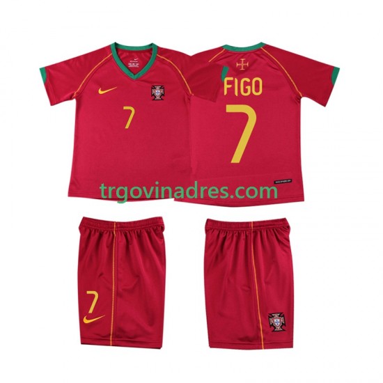 Dječji Domaći Dres Portugal FIGO 7 Retro 2006 s Kratkih Rukava Dječji Domaći Dres Portugal FIGO 7 Retro 2006 s Kratkih Rukava