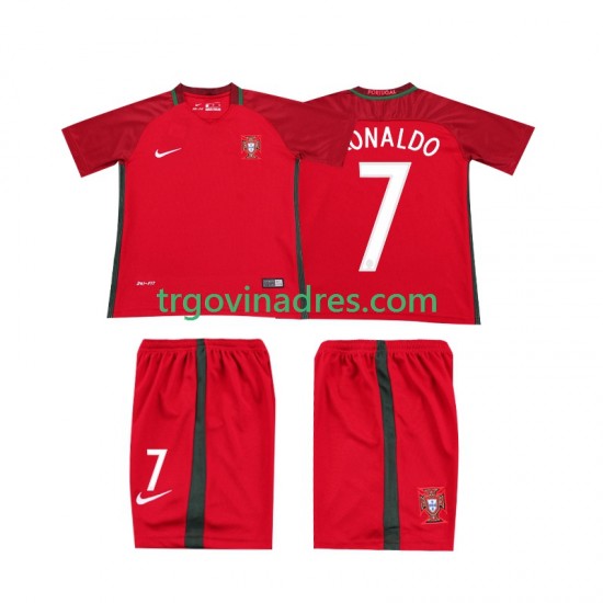 Dječji Domaći Dres Portugal RONALDO 7 Retro 2016 s Kratkih Rukava Dječji Domaći Dres Portugal RONALDO 7 Retro 2016 s Kratkih Rukava