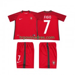Dječji Domaći Dres Portugal Retro FIGO 7 2016 s Kratkih Rukava Dječji Domaći Dres Portugal Retro FIGO 7 2016 s Kratkih Rukava