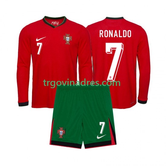 Dječji Domaći Dres Portugal Ronaldo 7 Euro 2024 s Dugim Rukavima Dječji Domaći Dres Portugal Ronaldo 7 Euro 2024 s Dugim Rukavima