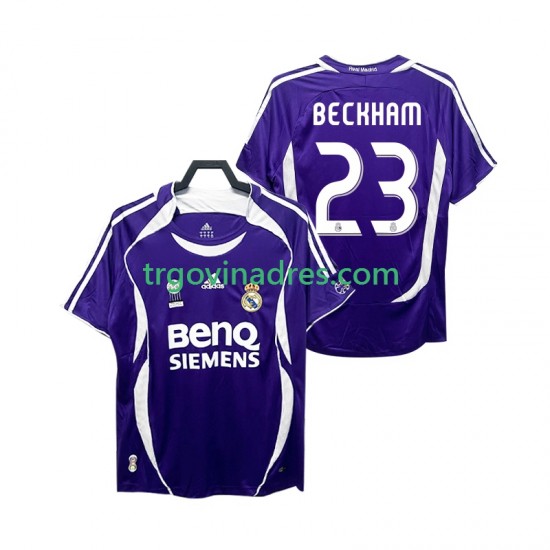 Muški Gostujući Dres Real Madrid Beckham 23 Retro 2007 2006 s Kratkih Rukava Muški Gostujući Dres Real Madrid Beckham 23 Retro 2007 2006 s Kratkih Rukava