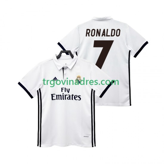 Muški Domaći Dres Real Madrid CRISTIANO RONALDO 7 Retro 2017 2018 s Kratkih Rukava Muški Domaći Dres Real Madrid CRISTIANO RONALDO 7 Retro 2017 2018 s Kratkih Rukava