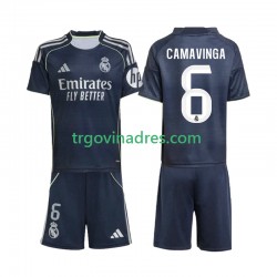 Dječji Gostujući Dres Real Madrid Camavinga 6 2025-2026 s Kratkih Rukava Dječji Gostujući Dres Real Madrid Camavinga 6 2025-2026 s Kratkih Rukava