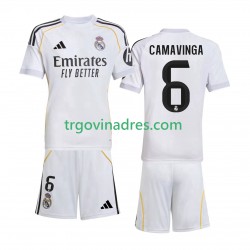 Dječji Domaći Dres Real Madrid Camavinga 6 2025-2026 s Kratkih Rukava Dječji Domaći Dres Real Madrid Camavinga 6 2025-2026 s Kratkih Rukava