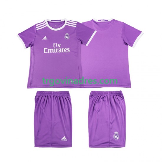 Dječji Gostujući Dres Real Madrid Retro 2016 s Kratkih Rukava Dječji Gostujući Dres Real Madrid Retro 2016 s Kratkih Rukava