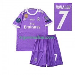 Dječji Gostujući Dres Real Madrid Cristiano Ronaldo 7 Retro 2016 s Kratkih Rukava Dječji Gostujući Dres Real Madrid Cristiano Ronaldo 7 Retro 2016 s Kratkih Rukava