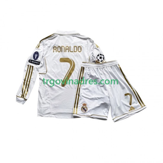 Dječji Domaći Dres Real Madrid Cristiano Ronaldo 7 Retro 2011 s Dugim Rukavima Dječji Domaći Dres Real Madrid Cristiano Ronaldo 7 Retro 2011 s Dugim Rukavima