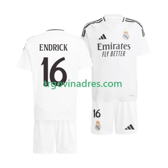 Dječji Domaći Dres Real Madrid ENDRICK 16 2024-2025 s Kratkih Rukava Dječji Domaći Dres Real Madrid ENDRICK 16 2024-2025 s Kratkih Rukava