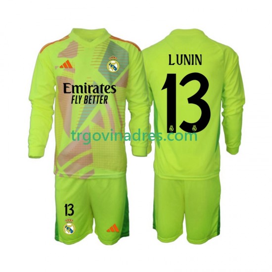 Dječji Četvrti Golmanski Dres Real Madrid Lunin 13 2024-2025 s Dugim Rukavima Dječji Četvrti Golmanski Dres Real Madrid Lunin 13 2024-2025 s Dugim Rukavima