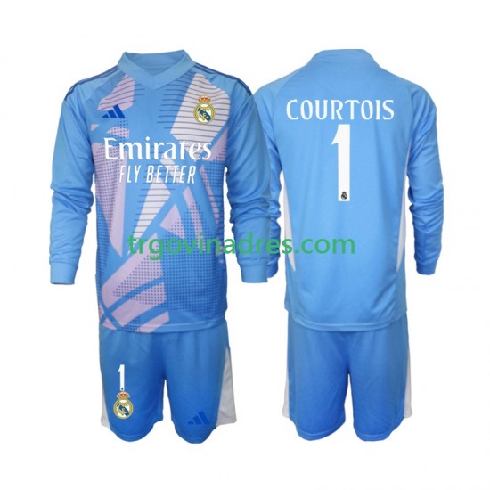 Dječji Domaći Golmanski Dres Real Madrid Thibaut Courtois 1 2024-2025 s Dugim Rukavima