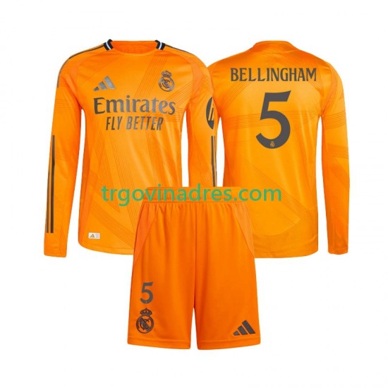 Dječji Gostujući Dres Real Madrid Jude Bellingham 5 2024-2025 s Dugim Rukavima Dječji Gostujući Dres Real Madrid Jude Bellingham 5 2024-2025 s Dugim Rukavima