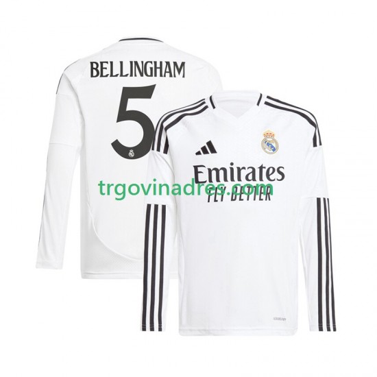 Muški Domaći Dres Real Madrid Jude Bellingham 5 2024-2025 s Dugim Rukavima Muški Domaći Dres Real Madrid Jude Bellingham 5 2024-2025 s Dugim Rukavima