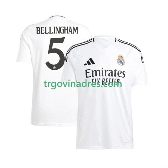 Muški Domaći Dres Real Madrid Jude Bellingham 5 2024-2025 s Kratkih Rukava Muški Domaći Dres Real Madrid Jude Bellingham 5 2024-2025 s Kratkih Rukava