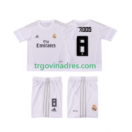 Dječji Domaći Dres Real Madrid KROOS 8 Retro 2015 2016 s Kratkih Rukava Dječji Domaći Dres Real Madrid KROOS 8 Retro 2015 2016 s Kratkih Rukava