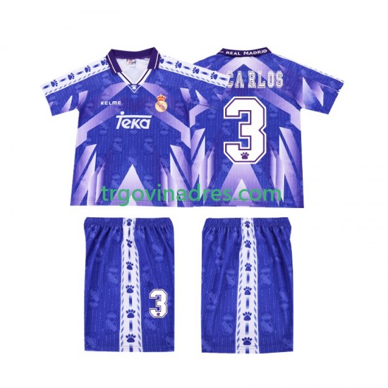 Dječji Gostujući Dres Real Madrid R CARLOS 3 Retro 1996-1997 s Kratkih Rukava Dječji Gostujući Dres Real Madrid R CARLOS 3 Retro 1996-1997 s Kratkih Rukava