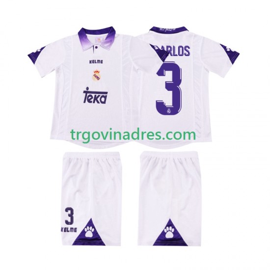 Dječji Domaći Dres Real Madrid R CARLOS 3 Retro 1997 1998 s Kratkih Rukava Dječji Domaći Dres Real Madrid R CARLOS 3 Retro 1997 1998 s Kratkih Rukava