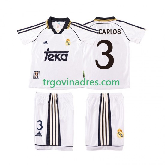 Dječji Domaći Dres Real Madrid R CARLOS 3 Retro 2000 1998 s Kratkih Rukava Dječji Domaći Dres Real Madrid R CARLOS 3 Retro 2000 1998 s Kratkih Rukava