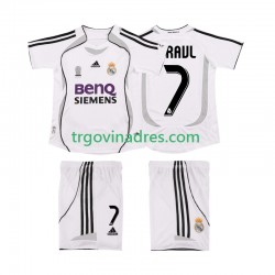 Dječji Domaći Dres Real Madrid RAUL 7 Retro 2007 2006 s Kratkih Rukava Dječji Domaći Dres Real Madrid RAUL 7 Retro 2007 2006 s Kratkih Rukava